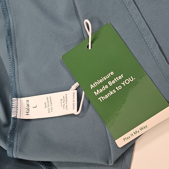 Halara Breezeful Dress Stone Blue Pockets High Low Size Large 12/14 New W Tag - Picture 5 of 10